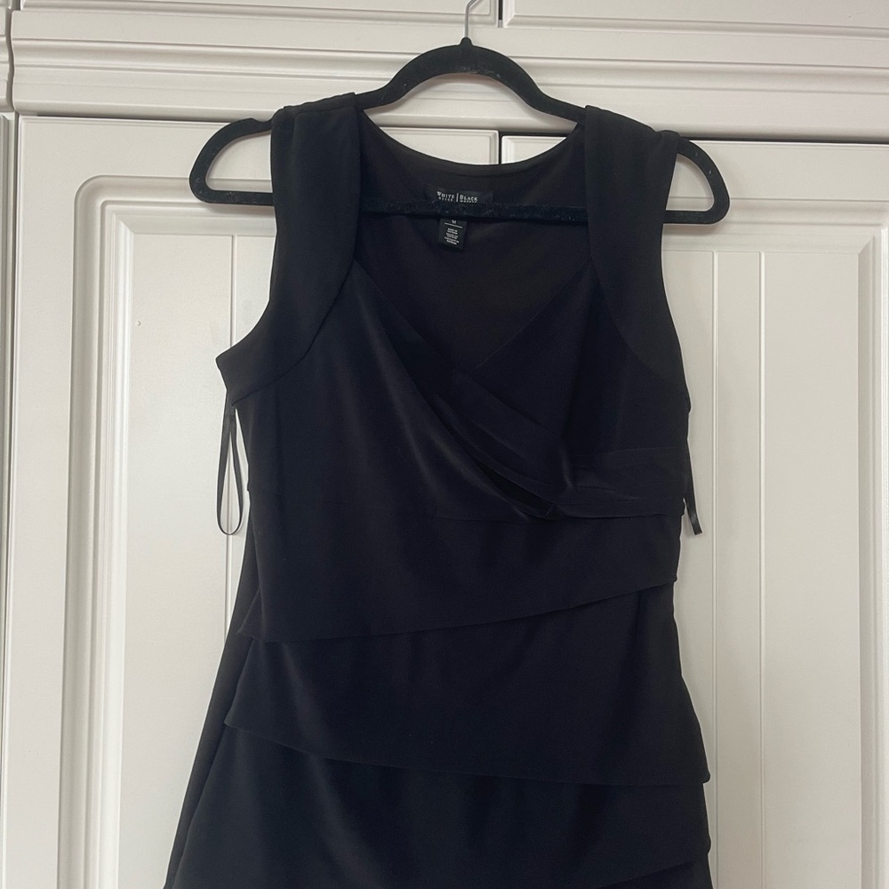 White House Black Market Black Sleeveless Layered Blouse